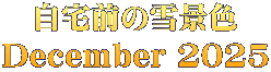 自宅前の雪景色 December 2025